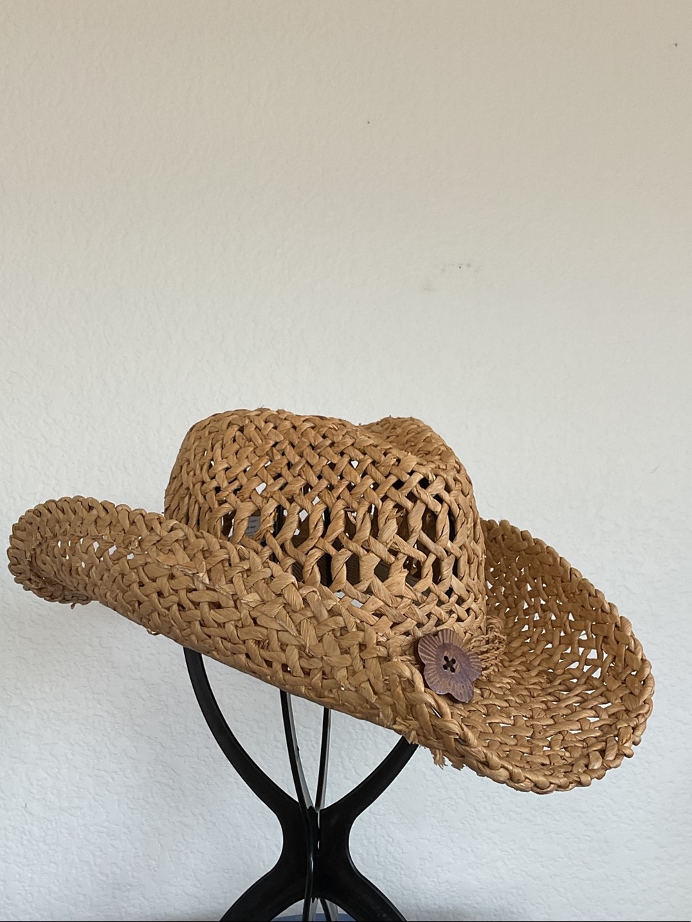 🤠 CONNER Women's Tan Woven Straw Cowboy Hat with Braided Band - Picture 2 of 9